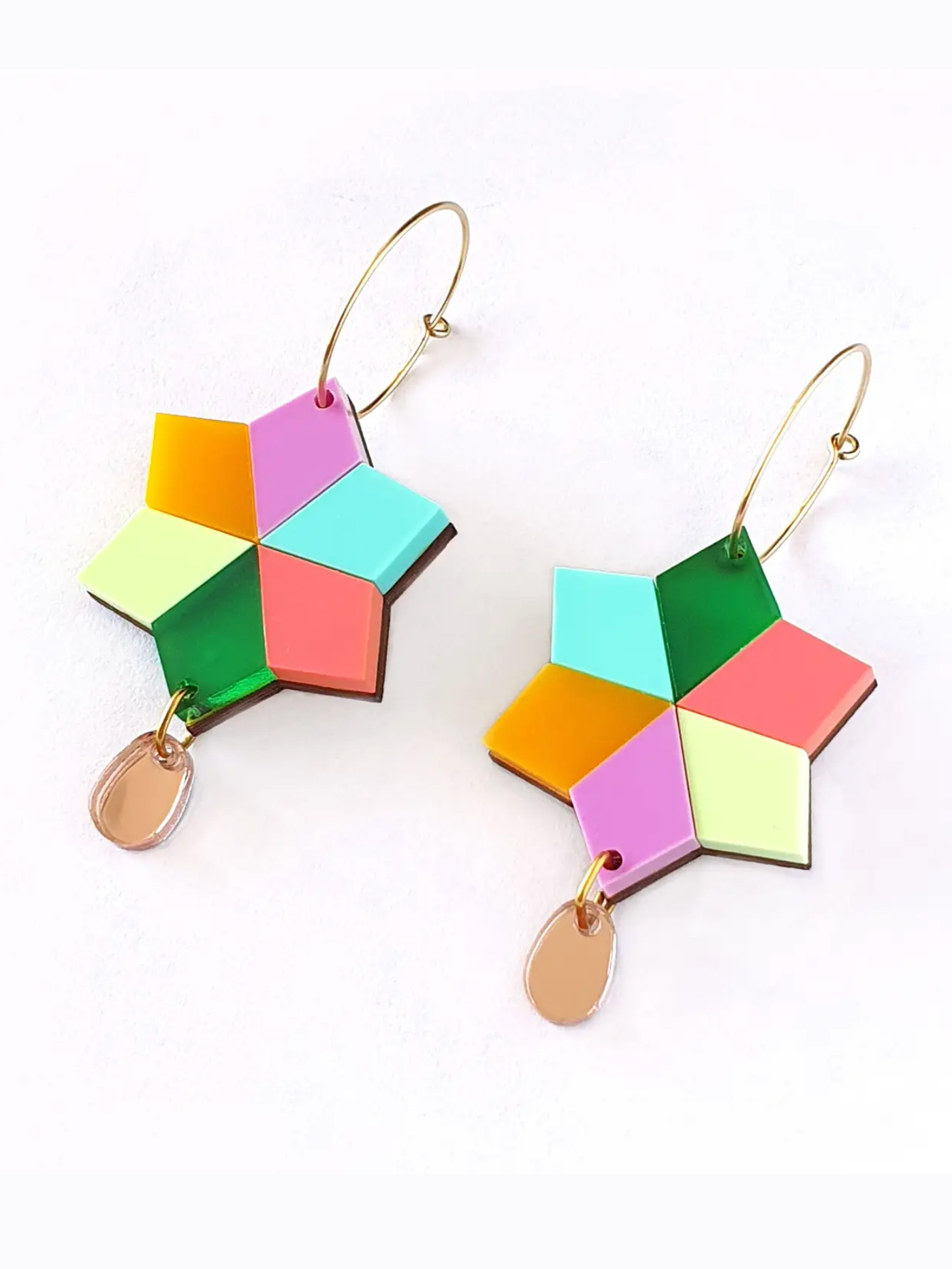 pastel kaleidoscope earrings