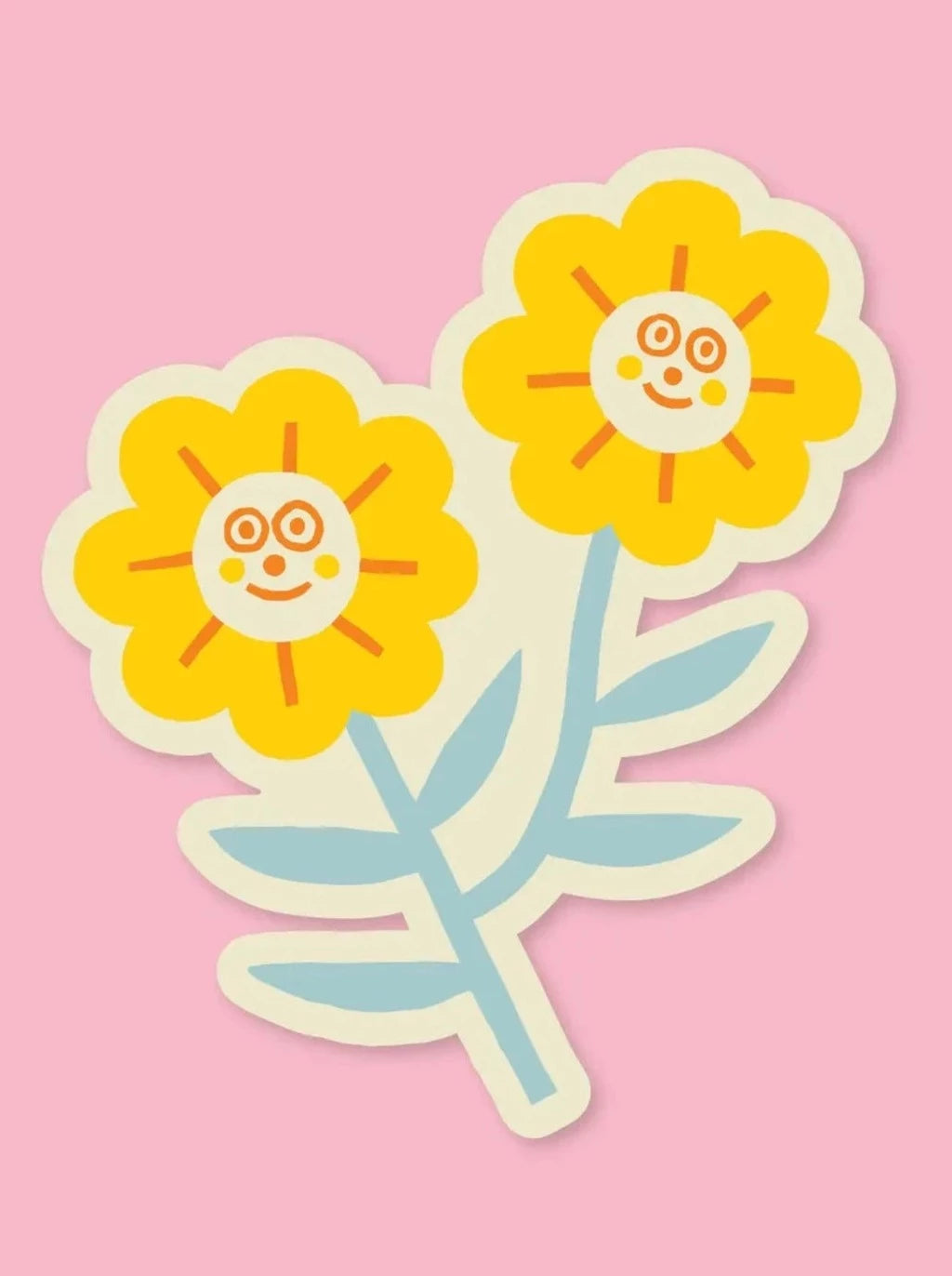 Smiley Flowers Vinyl Sticker